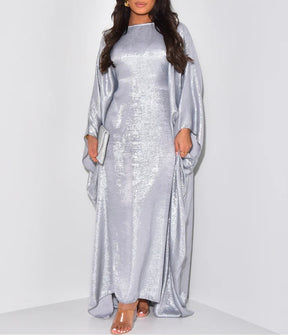 Metallic butterfly abaya