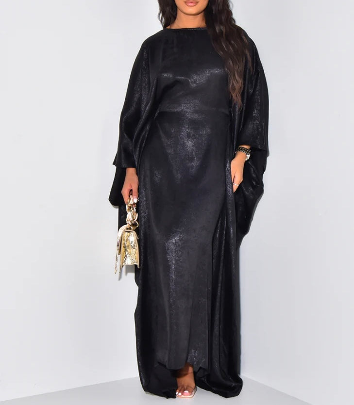 Metallic butterfly abaya